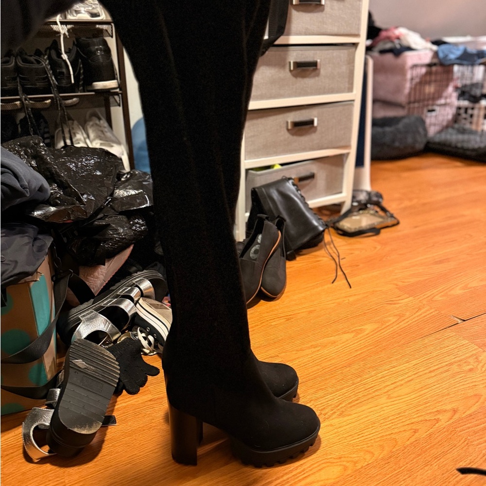 BAMBOO Black Over the Knee Boots